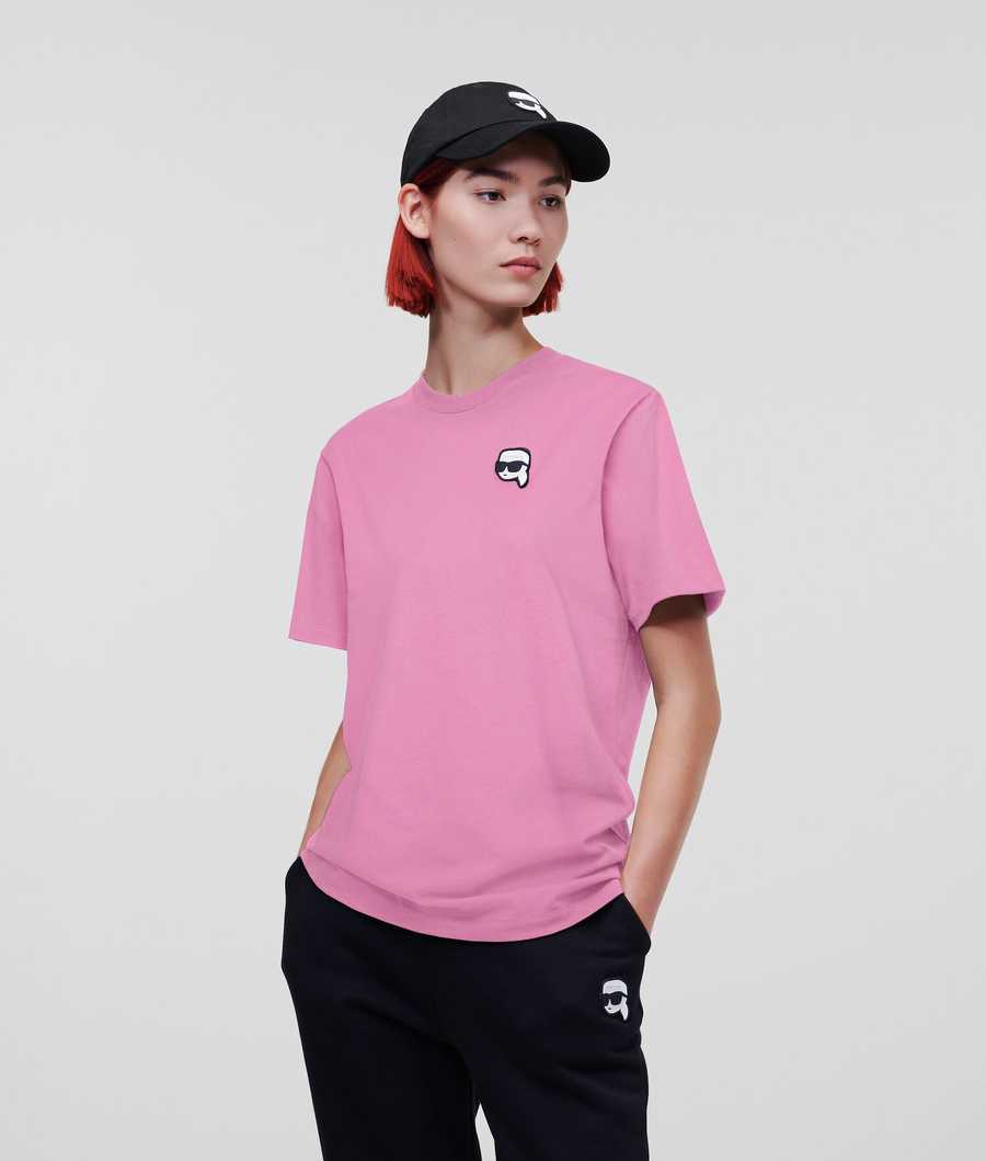 Pink Karl Lagerfeld Ikonik 2.0 Oversized Women's T-Shirts | USA20DGOU