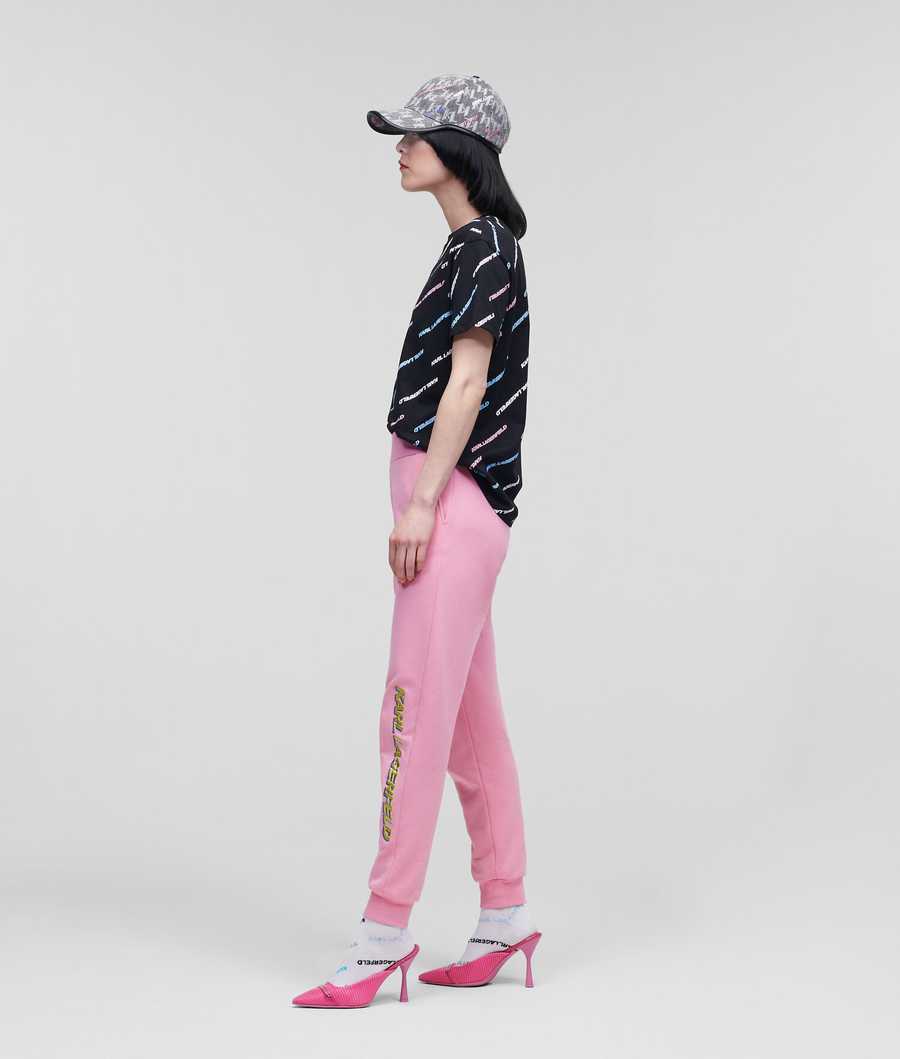 Pink Karl Lagerfeld Karl Future Logo Women's Sweatpants | USA24FBKE