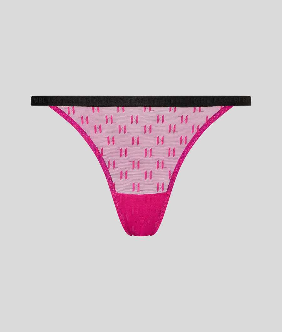 Pink Karl Lagerfeld Kl Monogram Brazilian Brief Women\'s Underwear | USA50QYFL