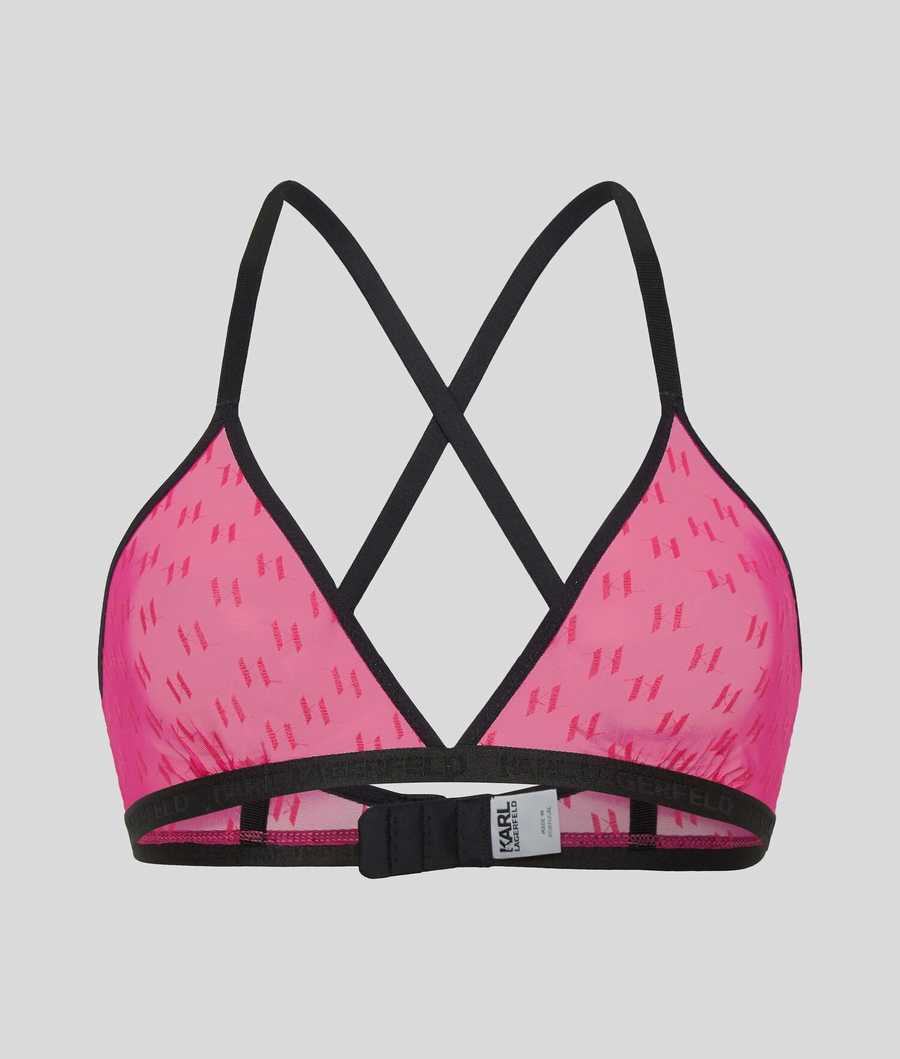 Pink Karl Lagerfeld Kl Monogram Triangle Bra Women's Underwear | USA28SVXO