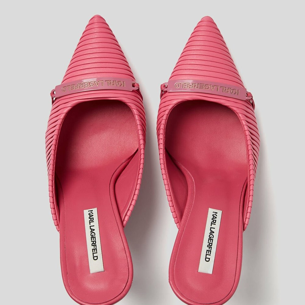 Pink Karl Lagerfeld Panache Pleated Court Shoes Women's High Heels | USA24JSRF