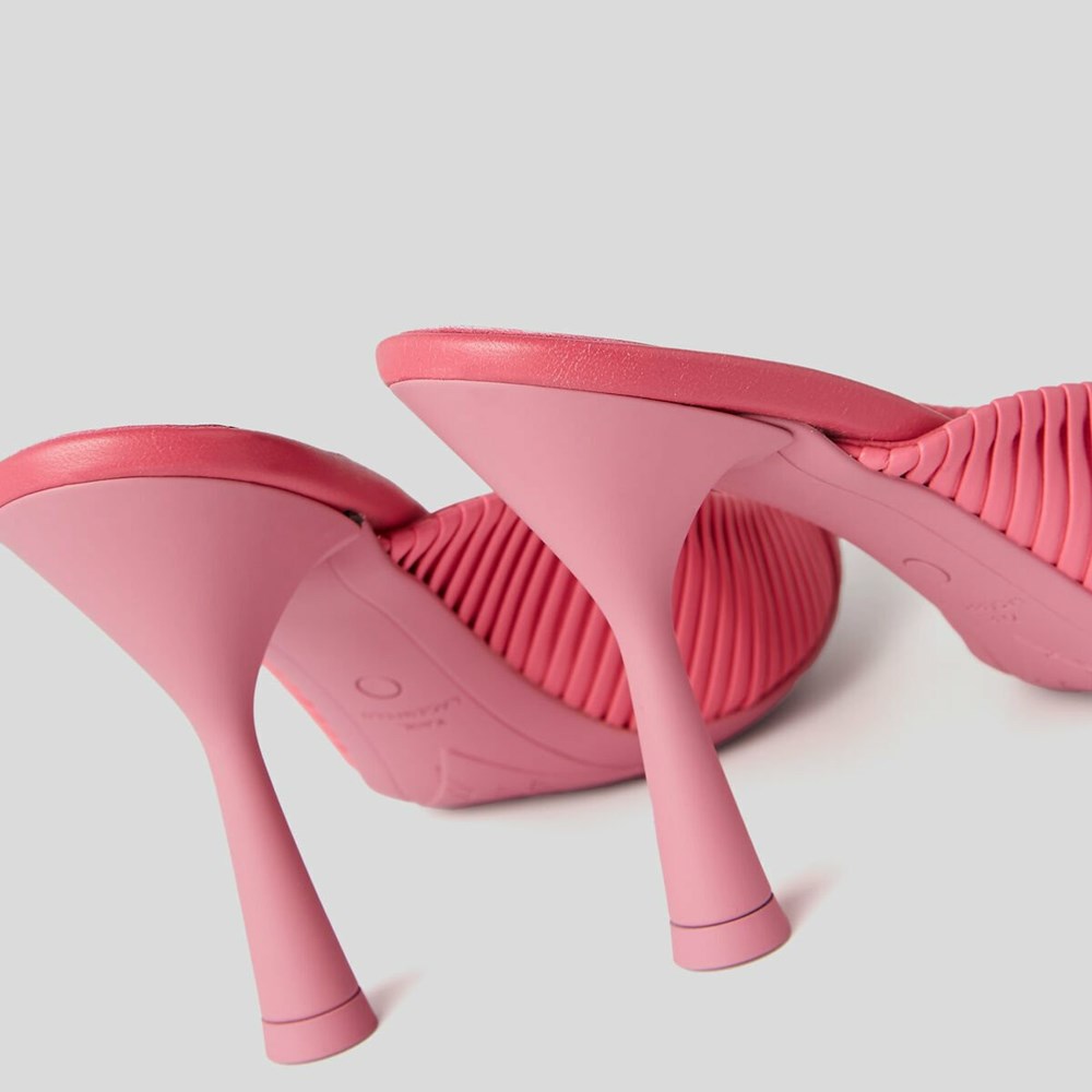 Pink Karl Lagerfeld Panache Pleated Court Shoes Women's High Heels | USA24JSRF