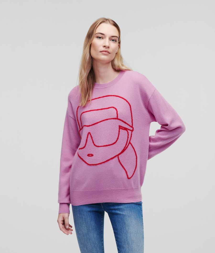 Pink / Red Karl Lagerfeld Ikonik 2.0 Women\'s Knitwear | USA76OCTB