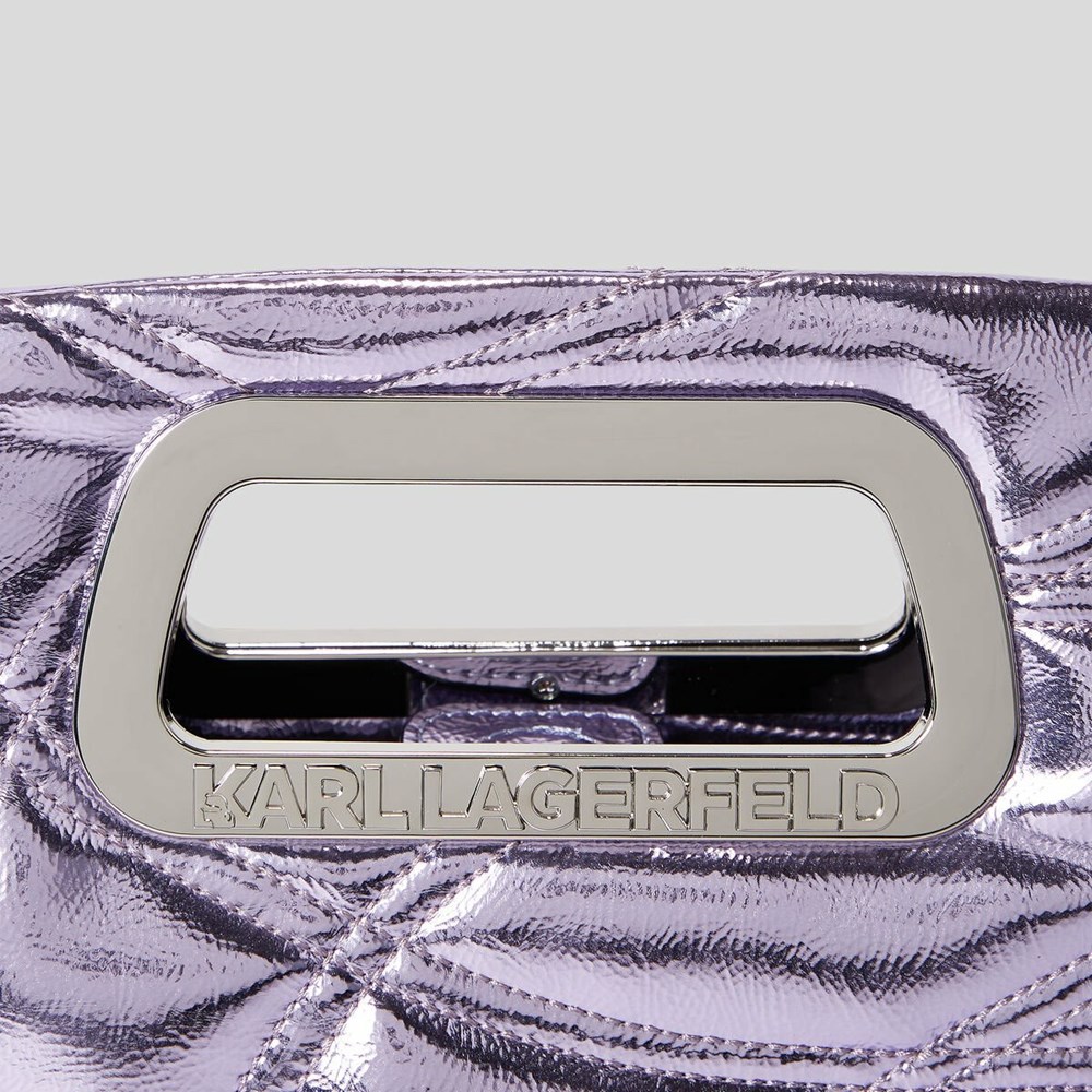 Purple Karl Lagerfeld K/Kloud Metallic Small Top Women's Handbags | USA64AFZO