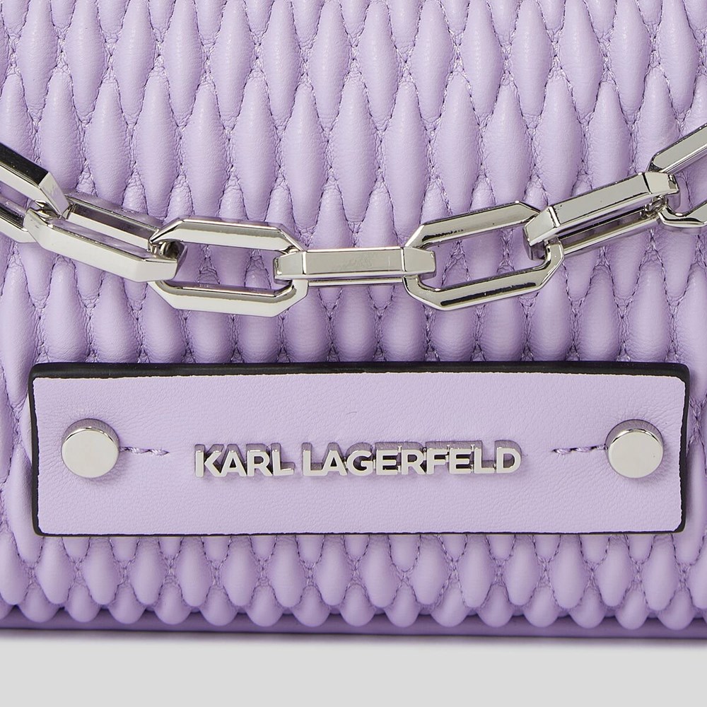 Purple Karl Lagerfeld K/Kushion Quilted Women's Baguette Bag | USA81WCIL