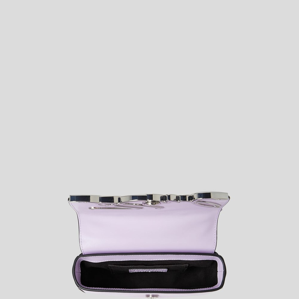 Purple Karl Lagerfeld K/Signature Small Women's Saddle Bag | USA16JHDS