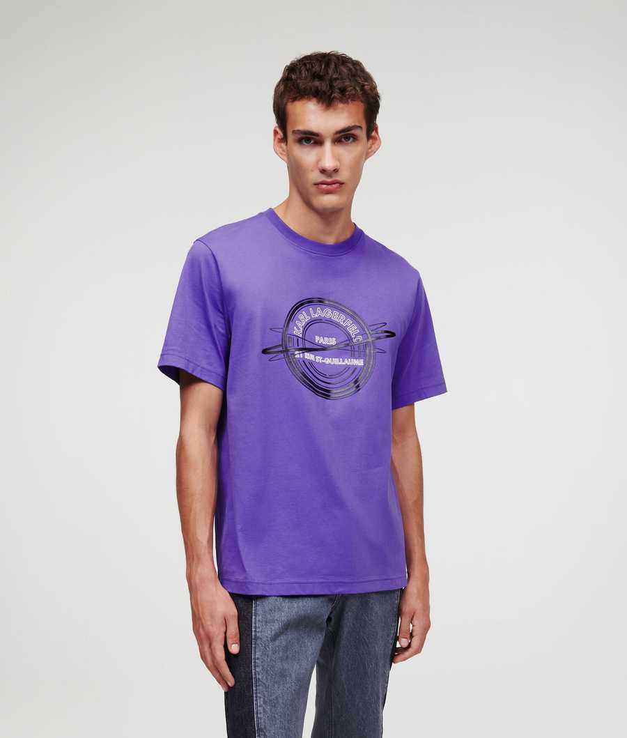 Purple Karl Lagerfeld Rue St-guillaume Men's T-Shirts | USA23DFEU