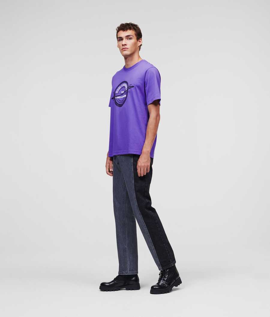 Purple Karl Lagerfeld Rue St-guillaume Men's T-Shirts | USA23DFEU