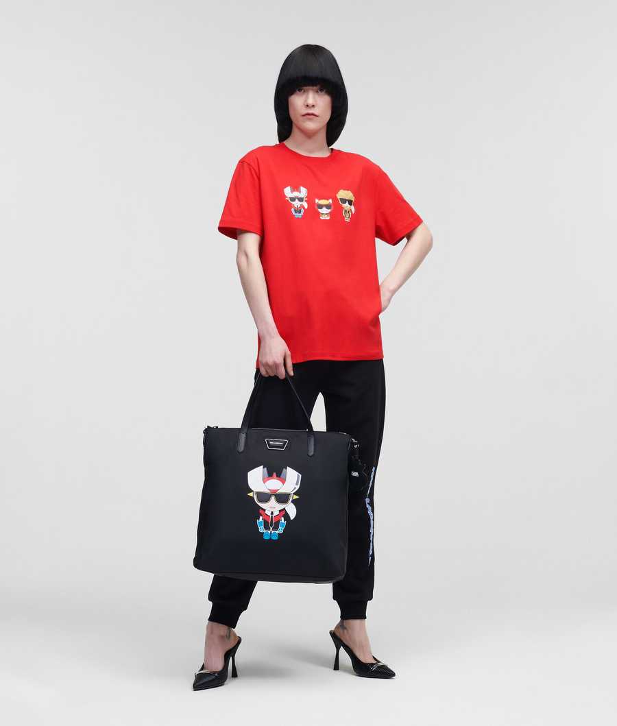 Red Karl Lagerfeld Ikonik Heroes Women's T-Shirts | USA02UKXM