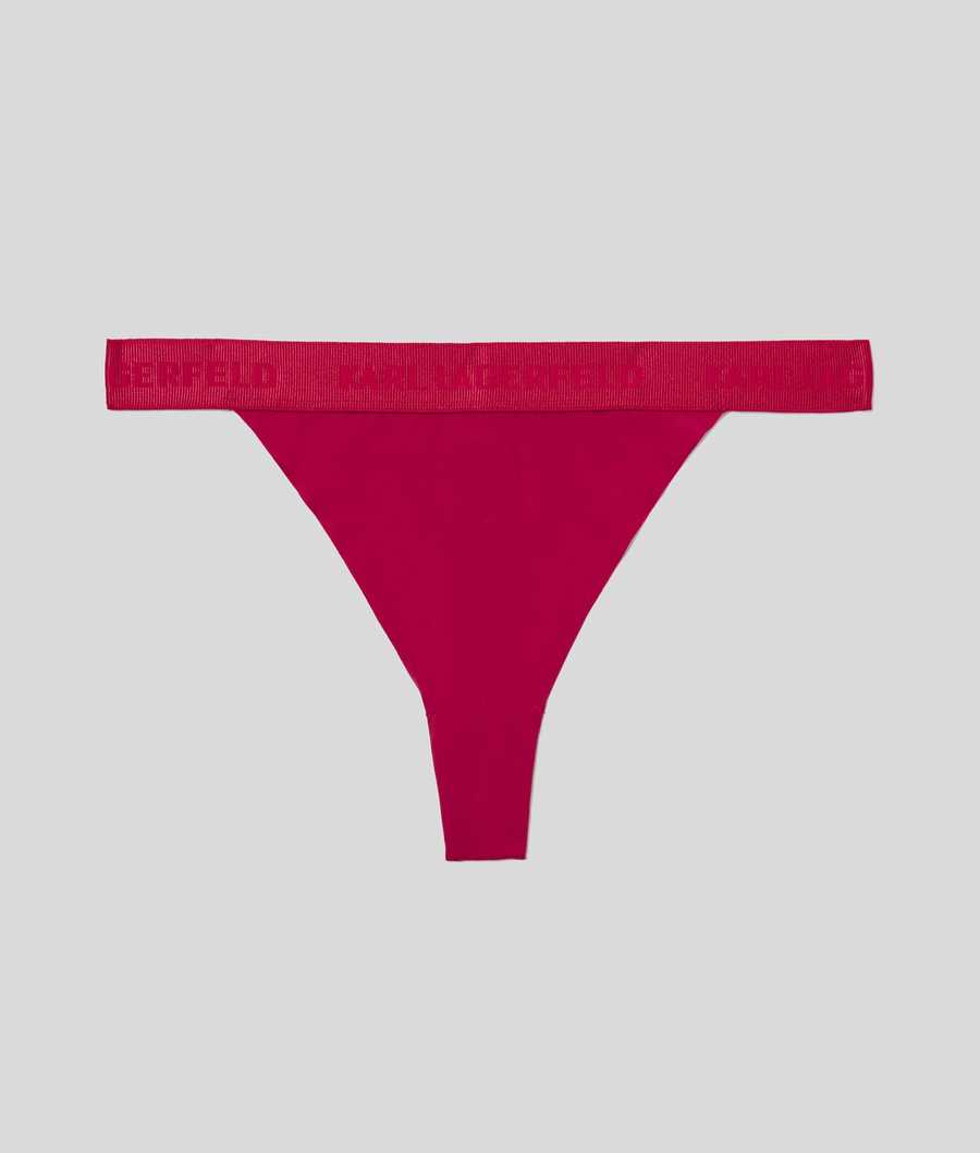 Red Karl Lagerfeld Lace Thong Women\'s Underwear | USA82ZTKG