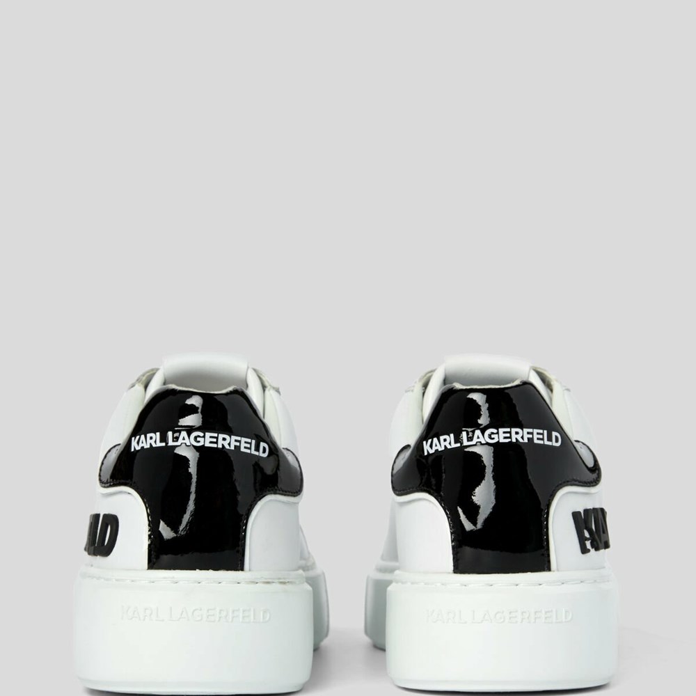 White / Black Karl Lagerfeld Maxi Kup Karl Injekt Logo Women's Sneakers | USA09RPSK