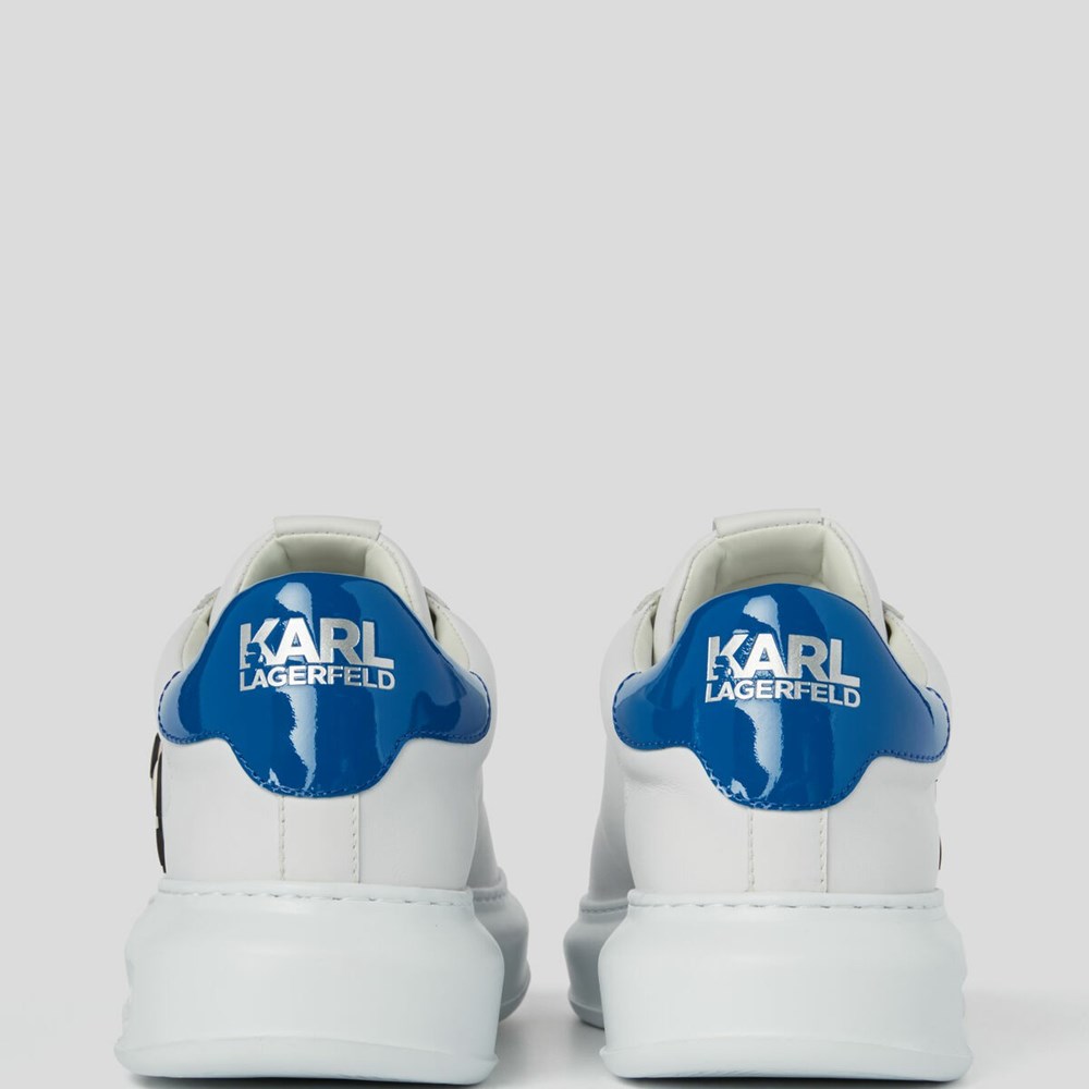 White / Blue Karl Lagerfeld K/Ikonik Kapri Men's Sneakers | USA75PLIY