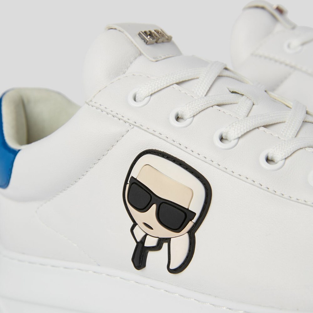 White / Blue Karl Lagerfeld K/Ikonik Kapri Men's Sneakers | USA75PLIY