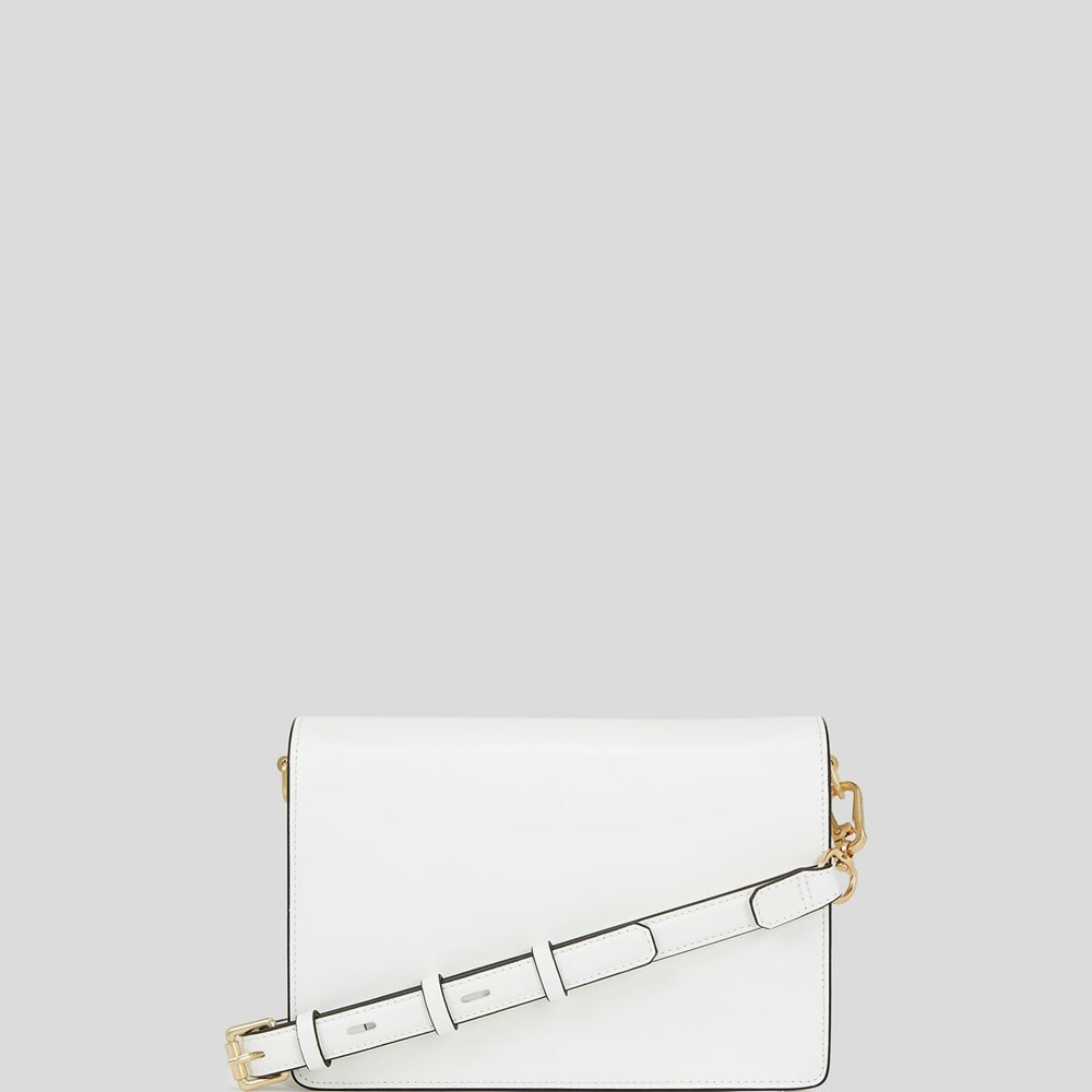 White / Gold Karl Lagerfeld K/Signature Women's Shoulder Bags | USA30TMHJ