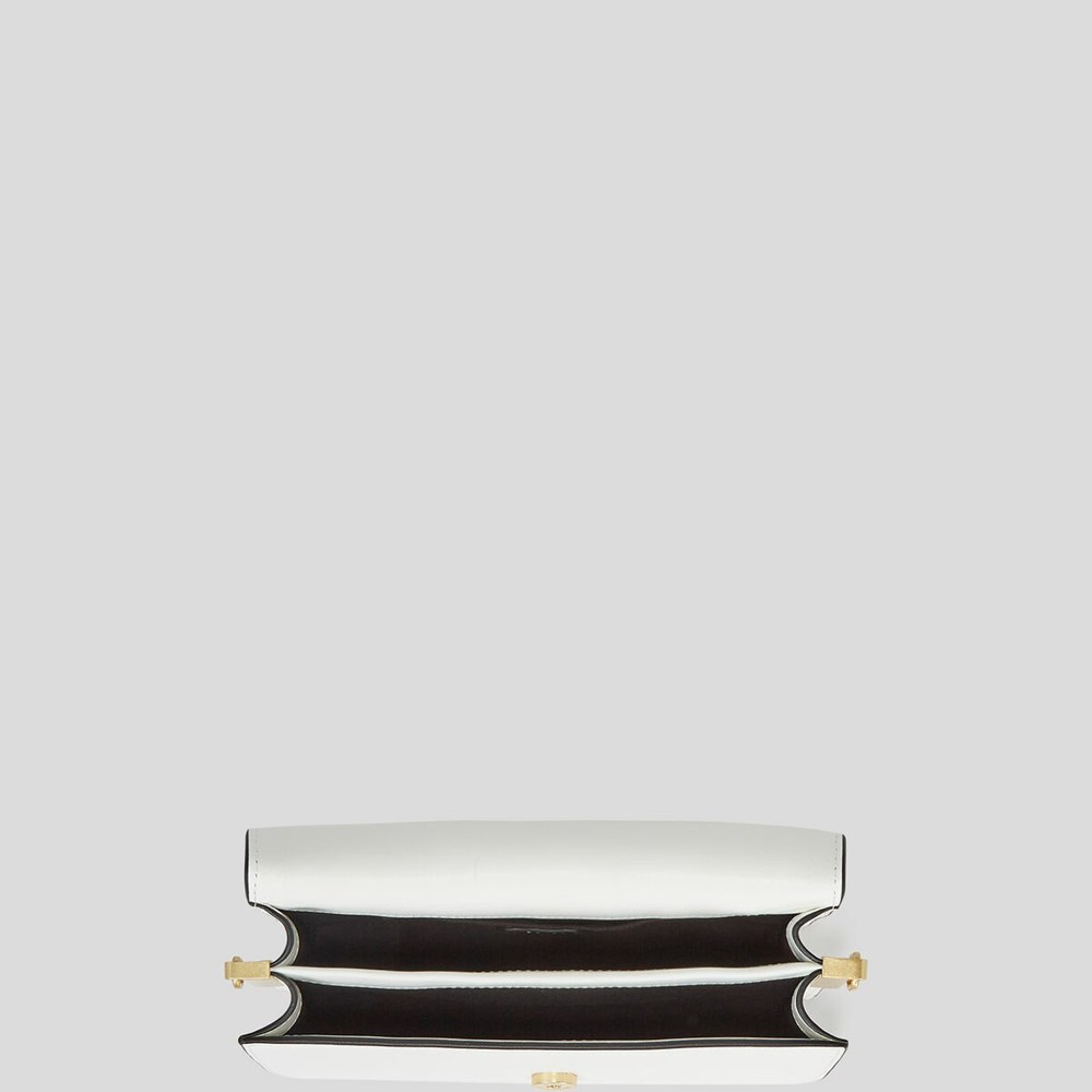 White / Gold Karl Lagerfeld K/Signature Women's Shoulder Bags | USA30TMHJ