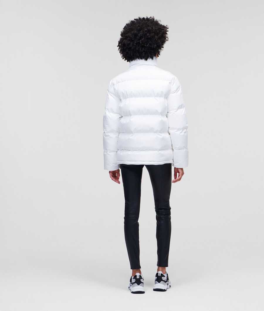 White Karl Lagerfeld Athleisure Women's Down Jackets | USA04WNXD