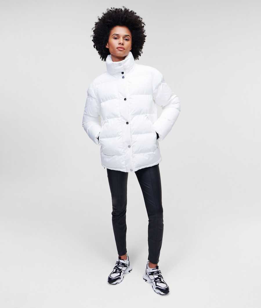 White Karl Lagerfeld Athleisure Women's Down Jackets | USA04WNXD