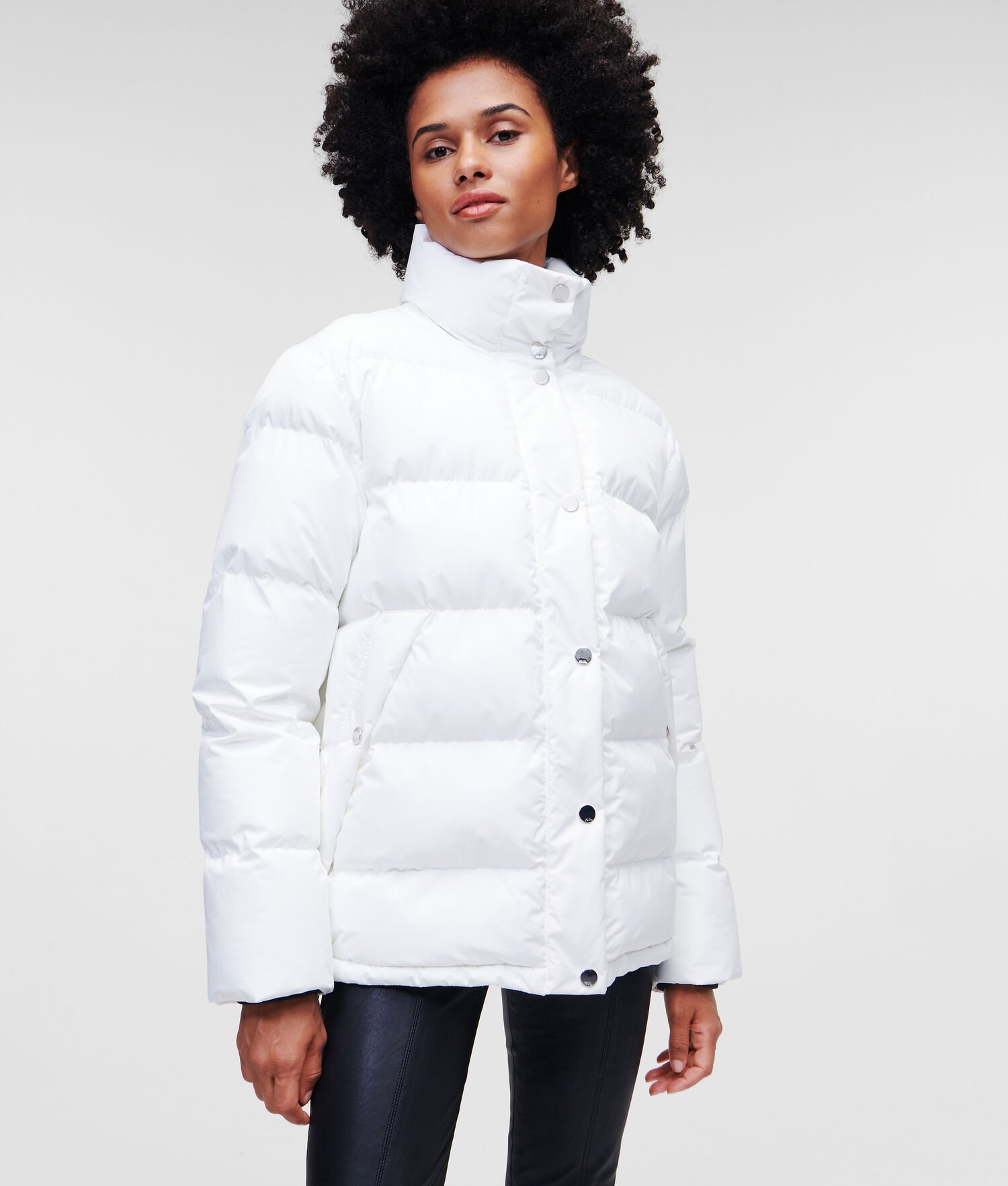 White Karl Lagerfeld Athleisure Women\'s Down Jackets | USA04WNXD