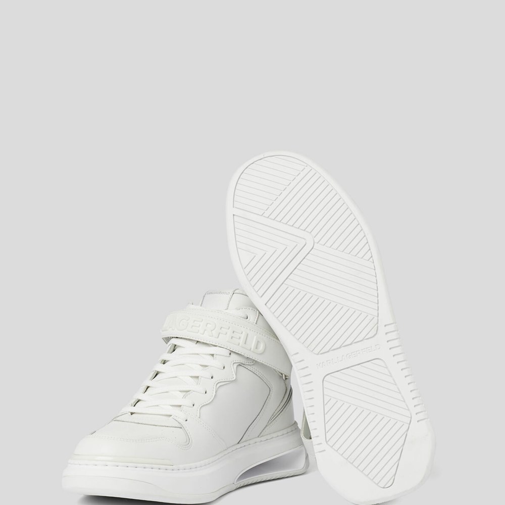 White Karl Lagerfeld Elektro High Top Men's Sneakers | USA17DPBA