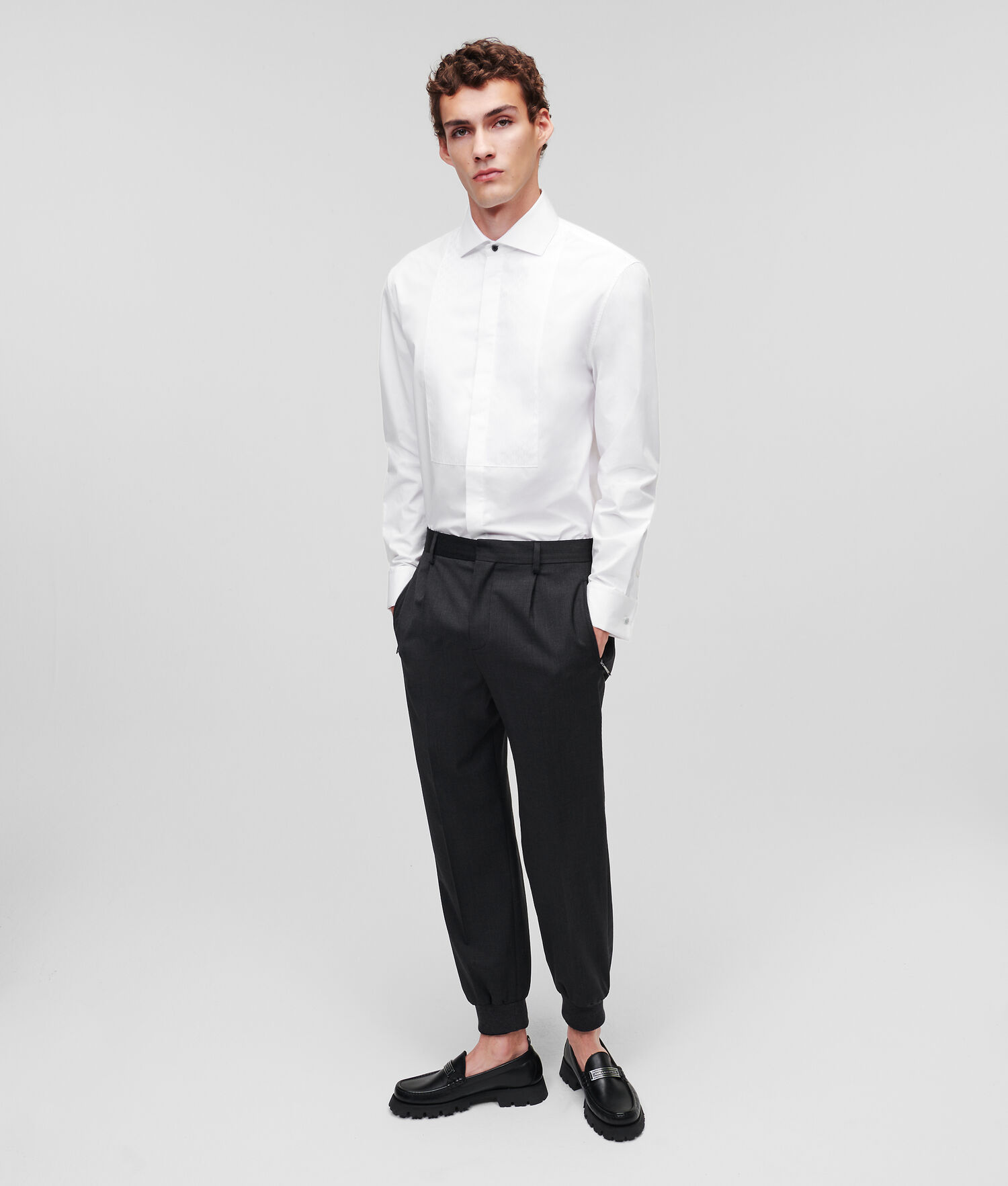 White Karl Lagerfeld Evening Men's Shirts | USA31DGJC