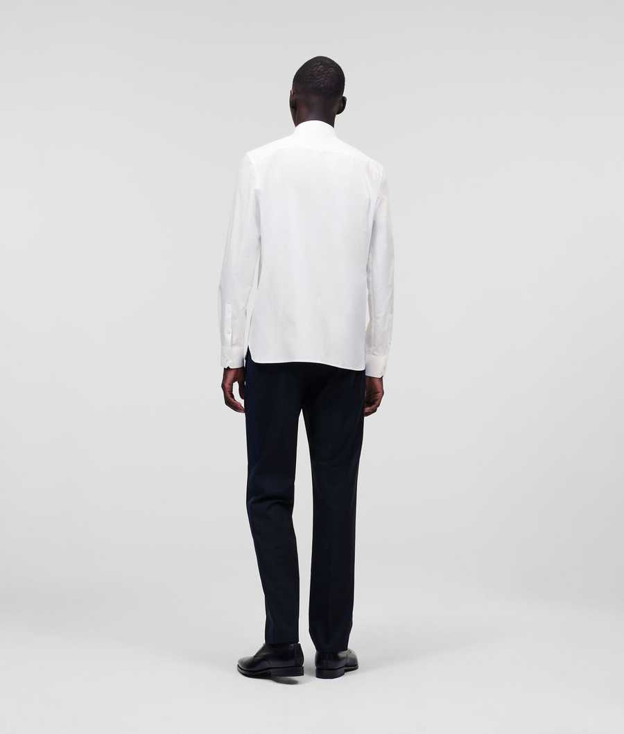 White Karl Lagerfeld Evening Men's Shirts | USA79BTRU