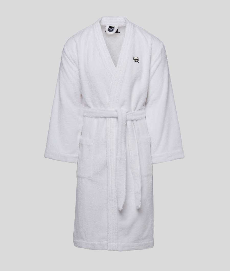 White Karl Lagerfeld Ikonik Bathrobe Women's Loungewear | USA17VCAO