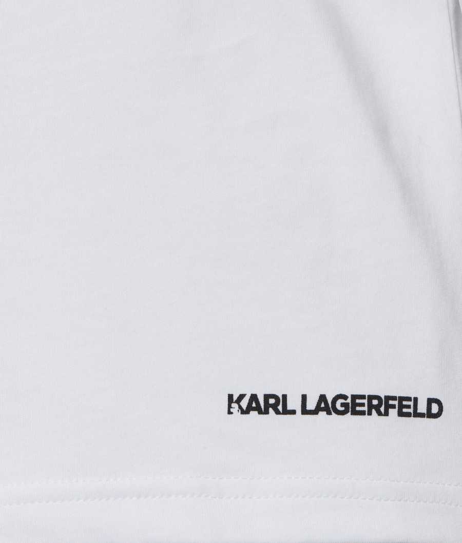 White Karl Lagerfeld Ikonik Karl Rubber Patch Men's T-Shirts | USA37TYWK