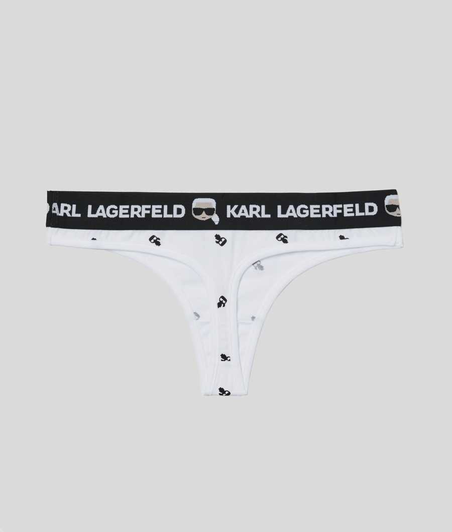 White Karl Lagerfeld Ikonik Karl Thong Women's Underwear | USA21CESU