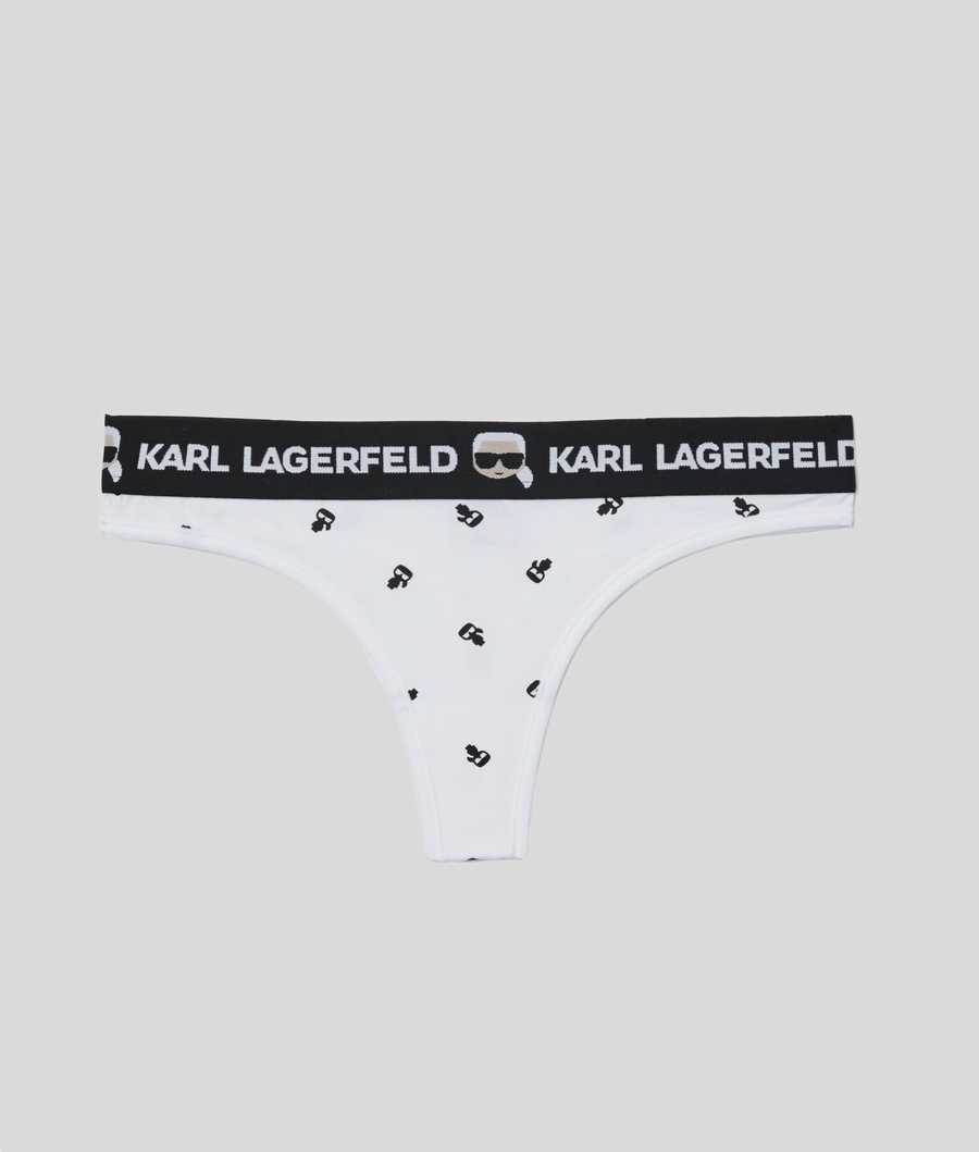 White Karl Lagerfeld Ikonik Karl Thong Women\'s Underwear | USA21CESU