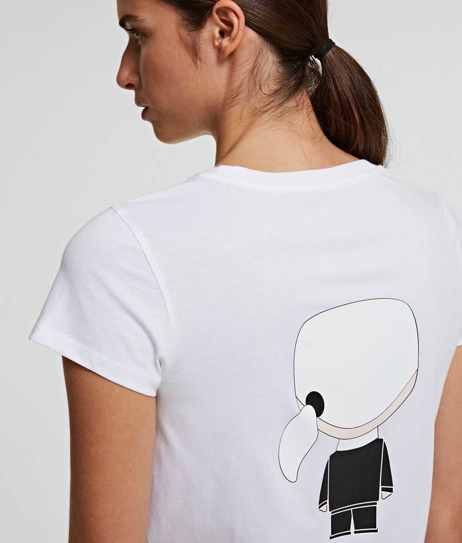 White Karl Lagerfeld Ikonik Karl Women's T-Shirts | USA98WZVN