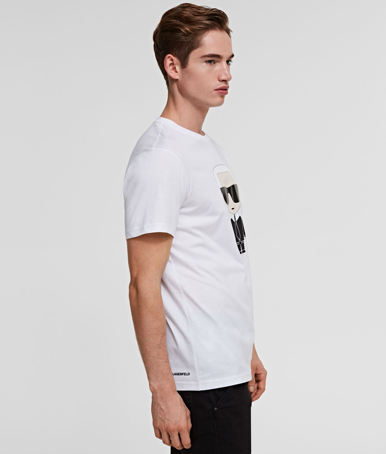 White Karl Lagerfeld Ikonik Men's T-Shirts | USA14LAMK