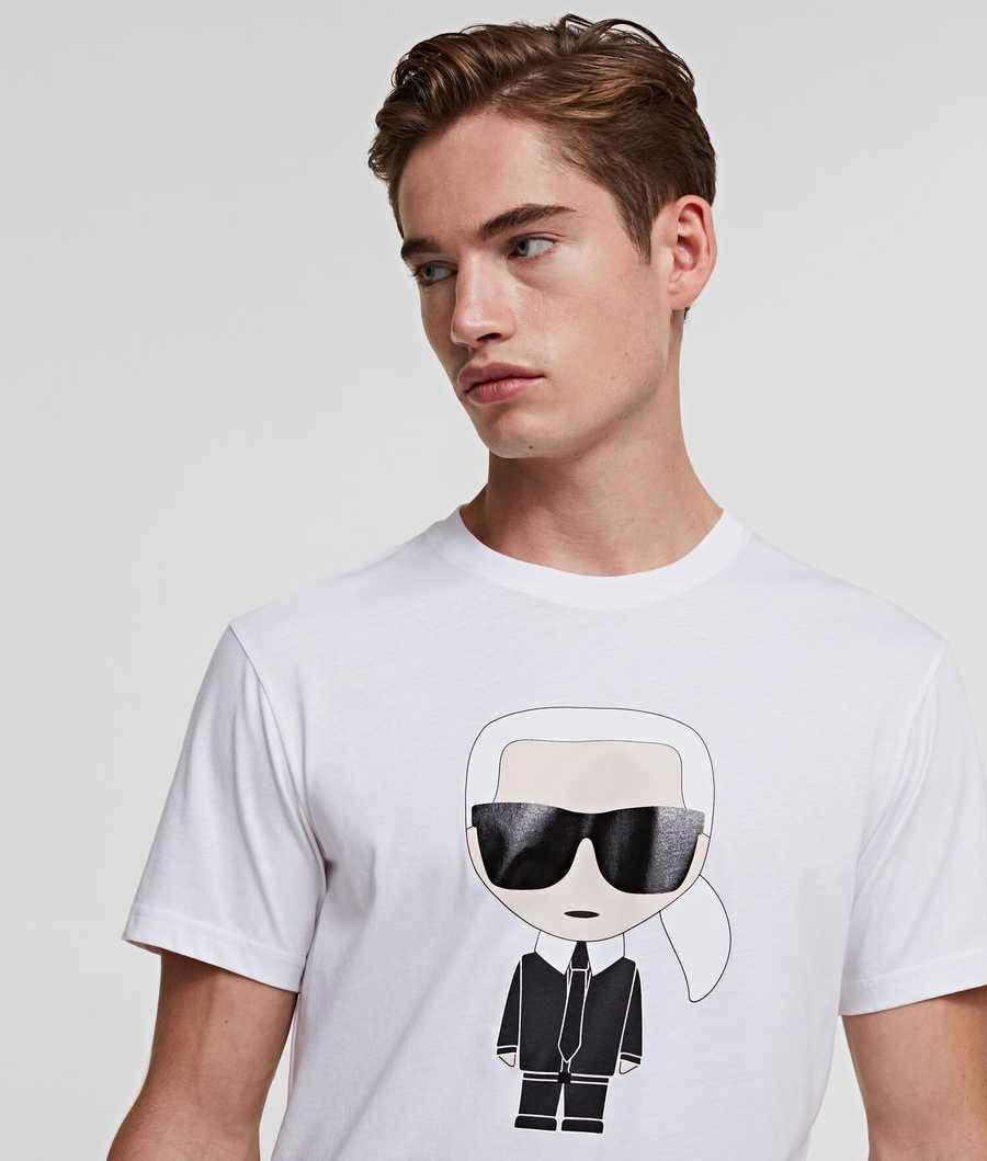 White Karl Lagerfeld Ikonik Men's T-Shirts | USA14LAMK