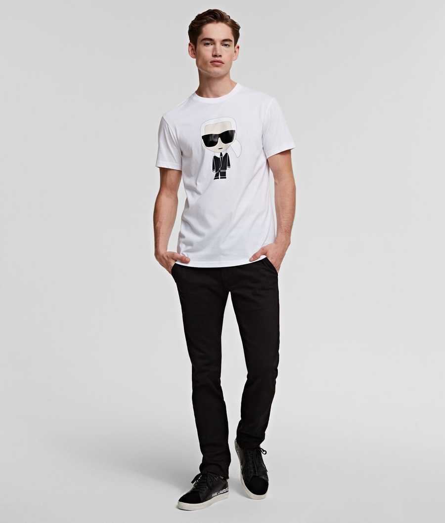 White Karl Lagerfeld Ikonik Men's T-Shirts | USA14LAMK