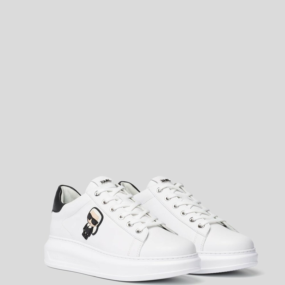 White Karl Lagerfeld K/Ikonik Kapri Women's Sneakers | USA34CMRT