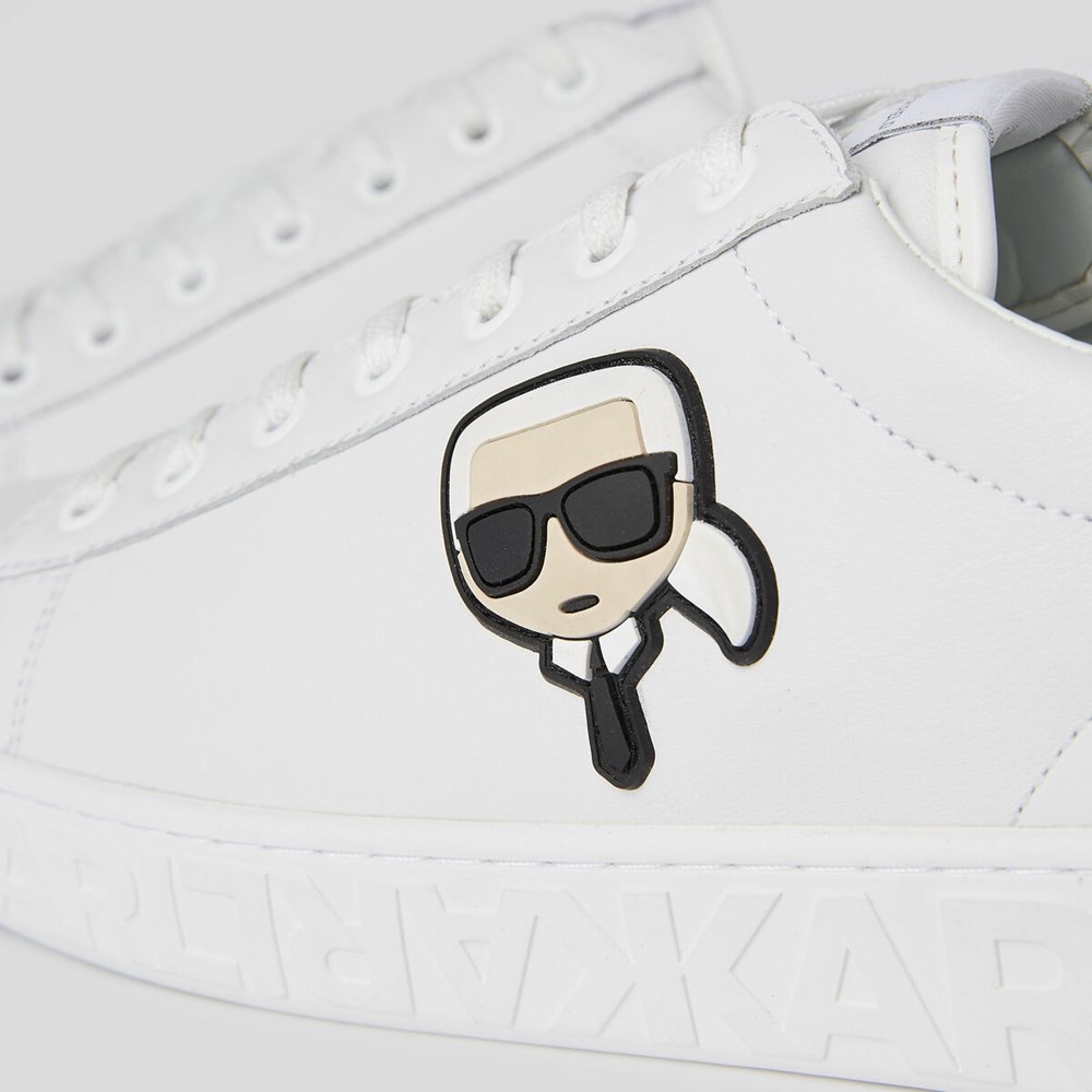 White Karl Lagerfeld K/Ikonik Kupsole Iii 3d Lace Men's Sneakers | USA72HJZI