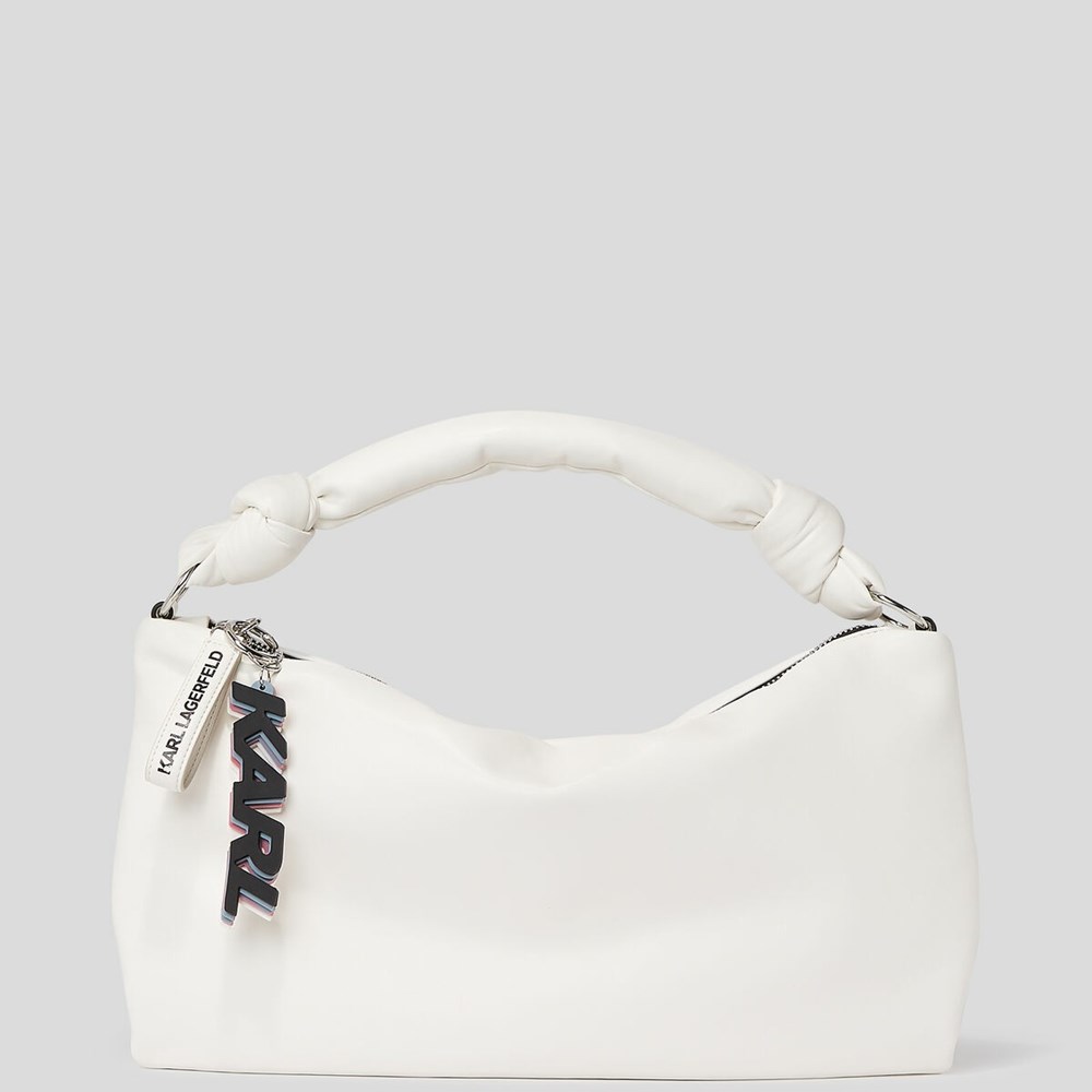 White Karl Lagerfeld K/Knotted Women's Shoulder Bags | USA29EYKM