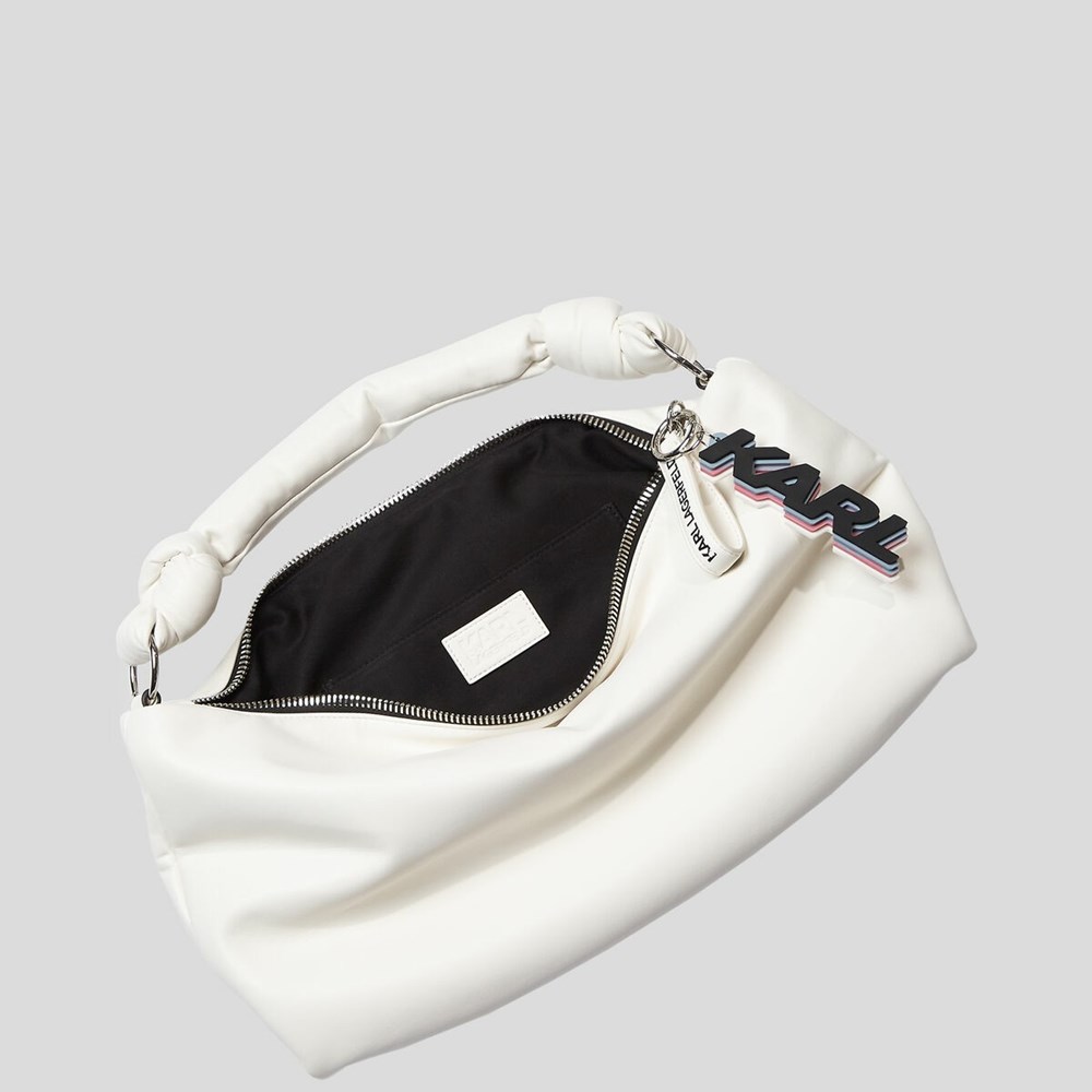 White Karl Lagerfeld K/Knotted Women's Shoulder Bags | USA29EYKM