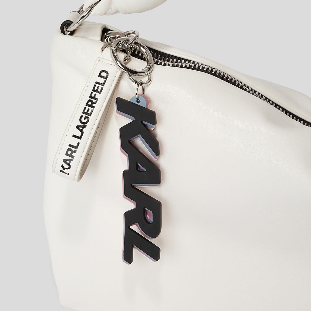 White Karl Lagerfeld K/Knotted Women's Shoulder Bags | USA29EYKM