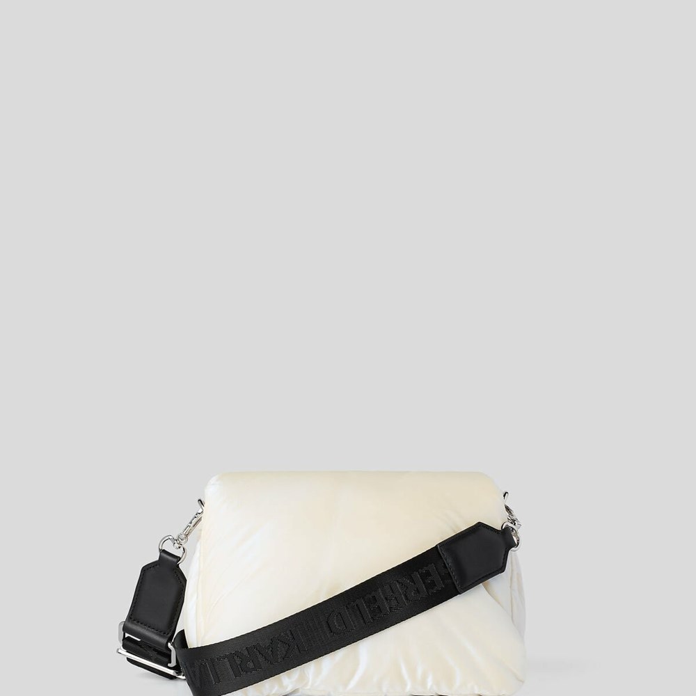 White Karl Lagerfeld K/Signature Soft Women's Shoulder Bags | USA57ITDK