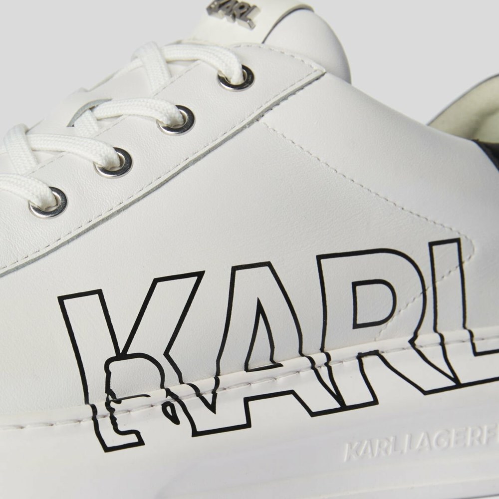 White Karl Lagerfeld Kapri Karl Logo Men's Sneakers | USA95NWQF