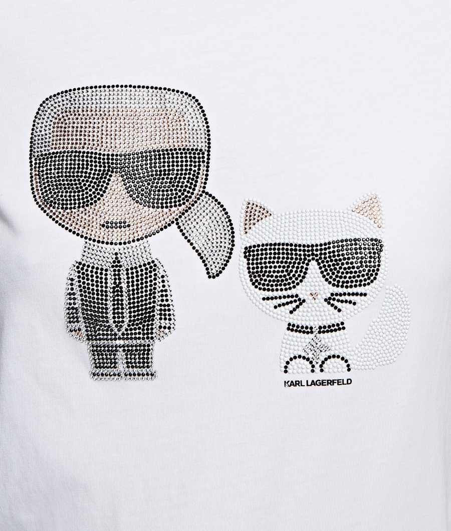 White Karl Lagerfeld Karl & Choupette Ikonik Tee Women's T-Shirts | USA35HUTA