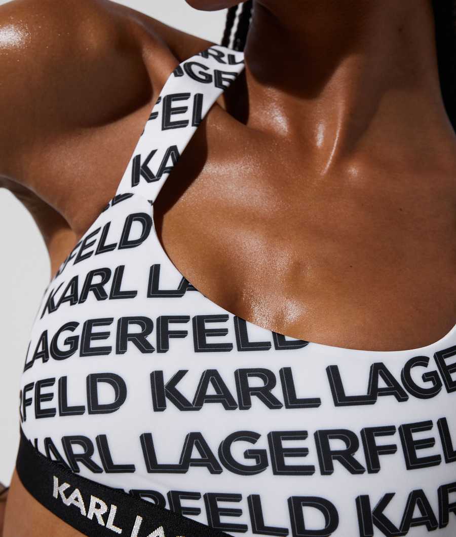 White Karl Lagerfeld Karl Logo Crossover Women's Beachwear | USA86YNHI