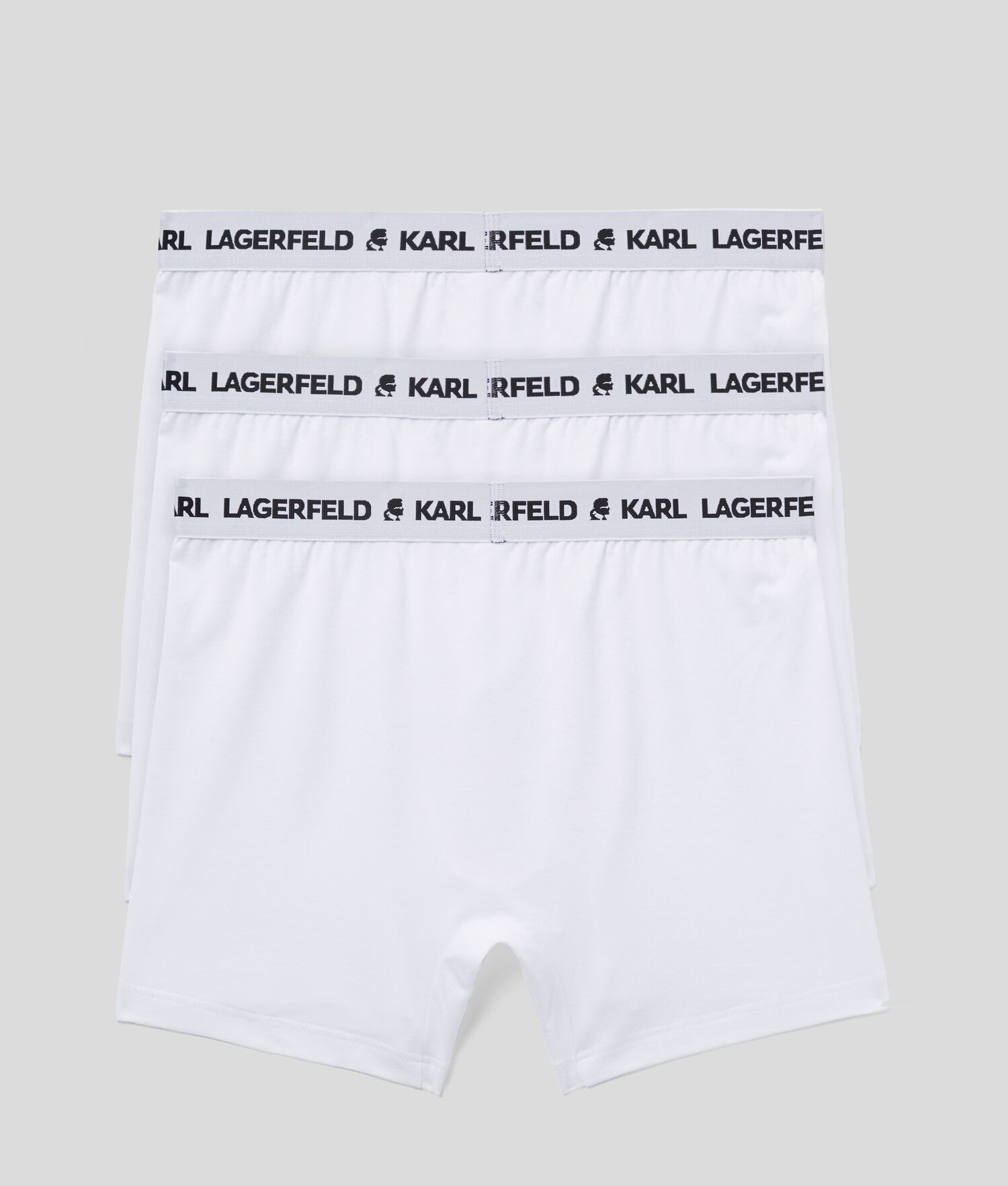 White Karl Lagerfeld Karl Logo Monochrome Trunks - 3 Pack Men's Underwear | USA38DTQZ