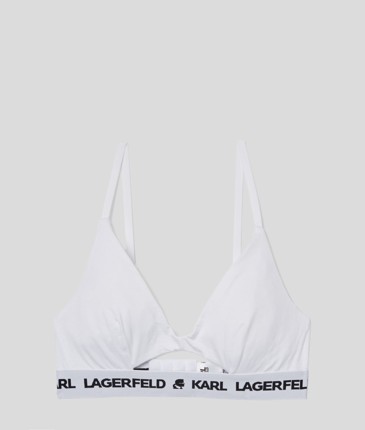 White Karl Lagerfeld Karl Logo Peephole Bra Women's Underwear | USA13CFAE