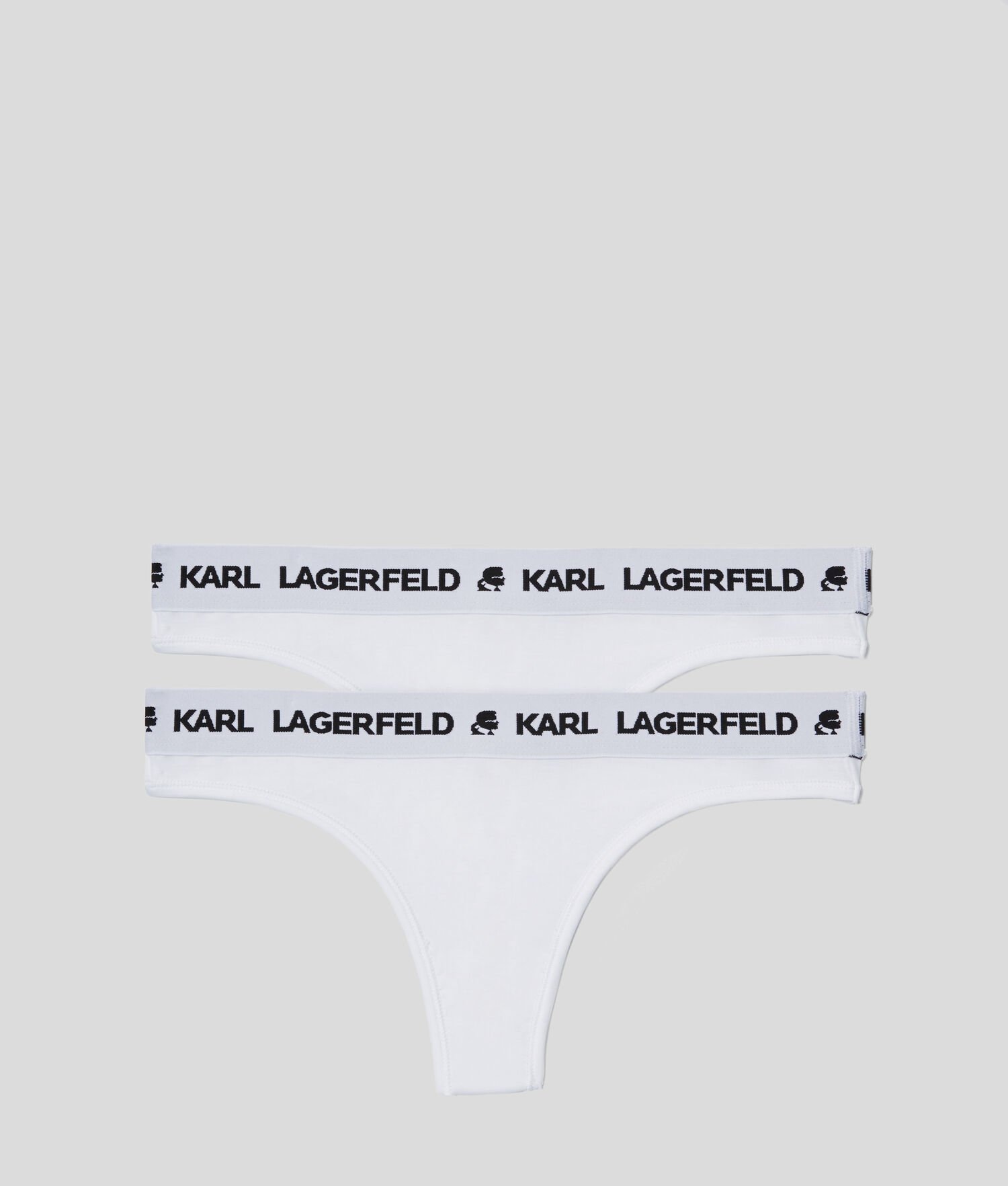 White Karl Lagerfeld Karl Logo Thong - 2 Pack Women\'s Underwear | USA87EAMC