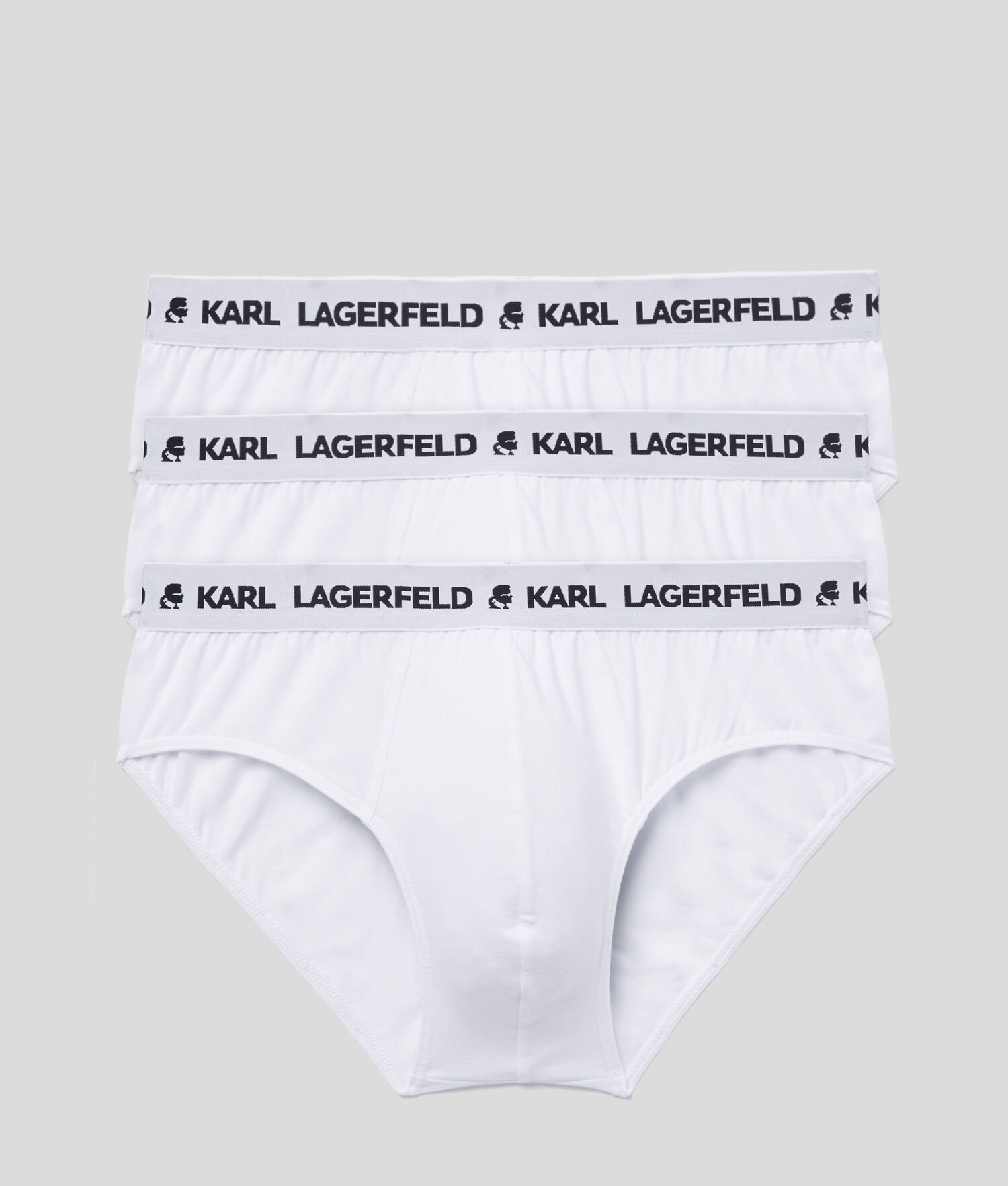 White Karl Lagerfeld Logo Briefs 3-pack Men\'s Underwear | USA63ZIPK