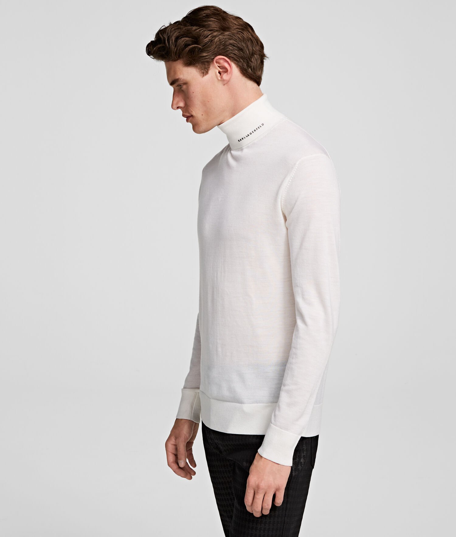 White Karl Lagerfeld Merino Wool Men's Knitwear | USA96JPFV