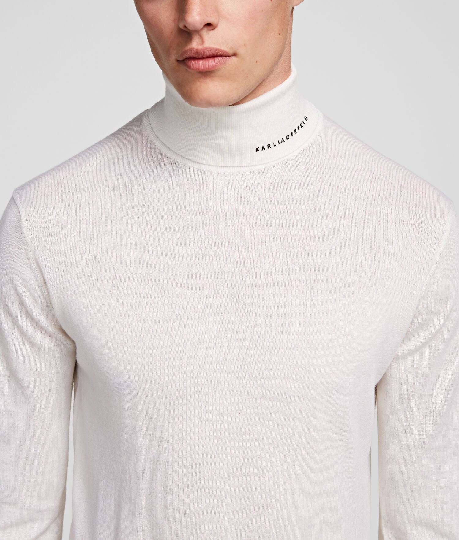 White Karl Lagerfeld Merino Wool Men's Knitwear | USA96JPFV