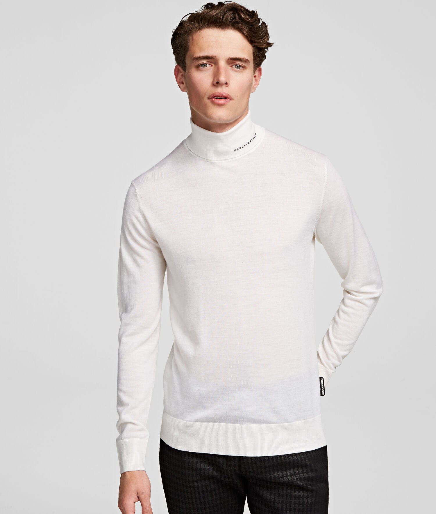 White Karl Lagerfeld Merino Wool Men\'s Knitwear | USA96JPFV