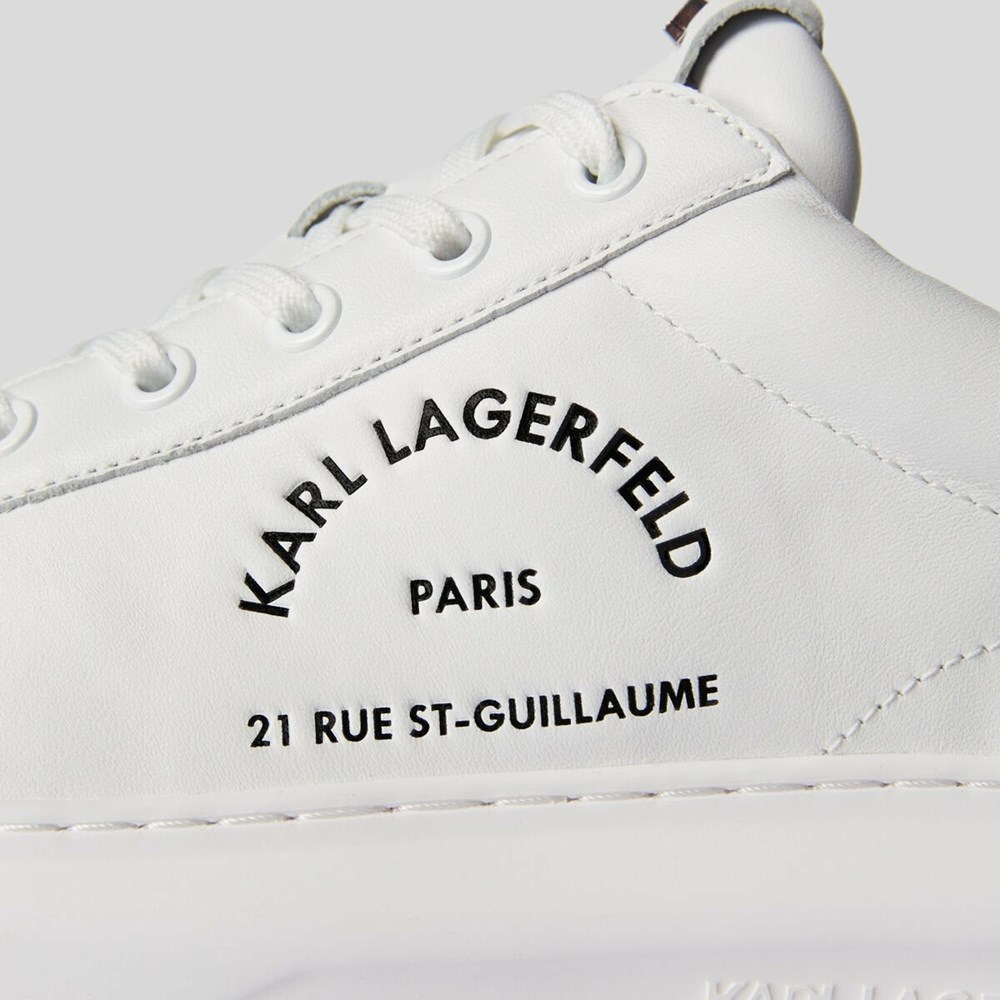 White Karl Lagerfeld Rue St-guillaume Logo Kapri Men's Sneakers | USA86GCQZ